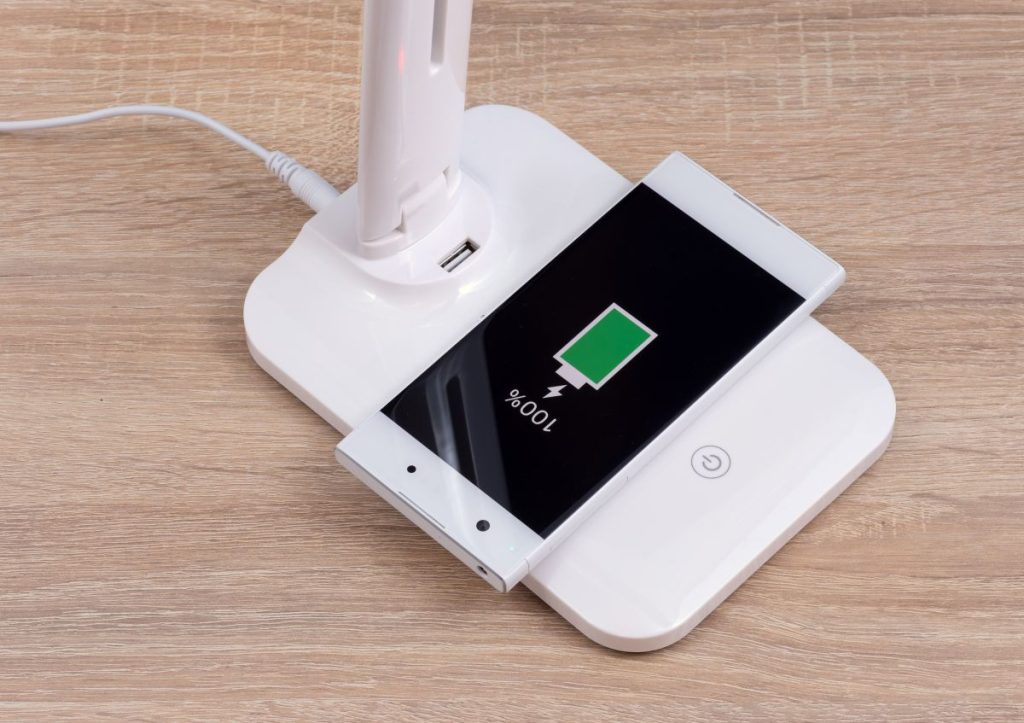 closeup of wireless charger